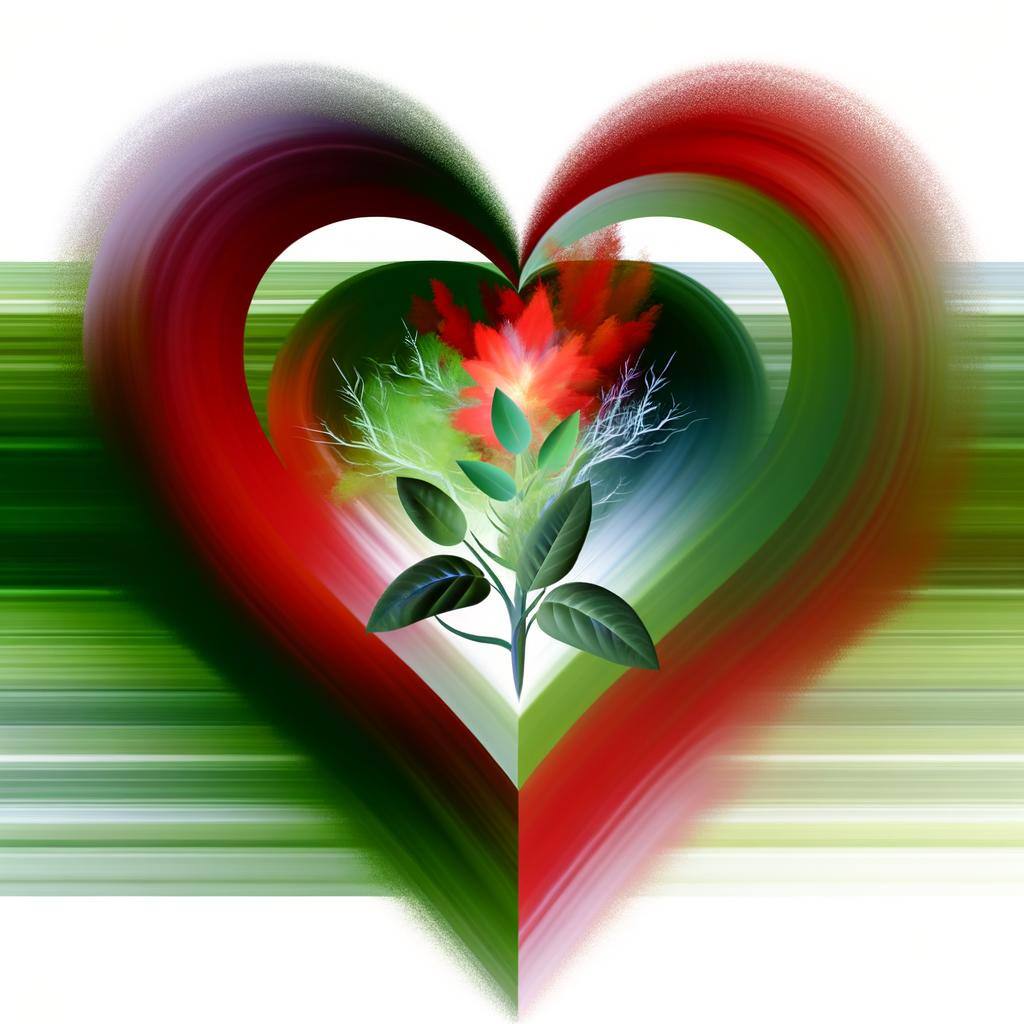 a heart shaped as a plant